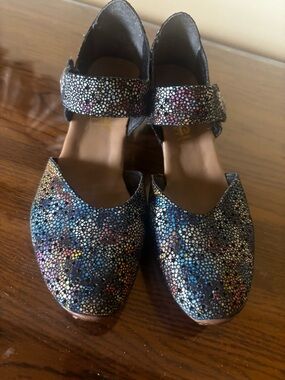 Rieker Black Multicolor Speckled Mary Jane Flats